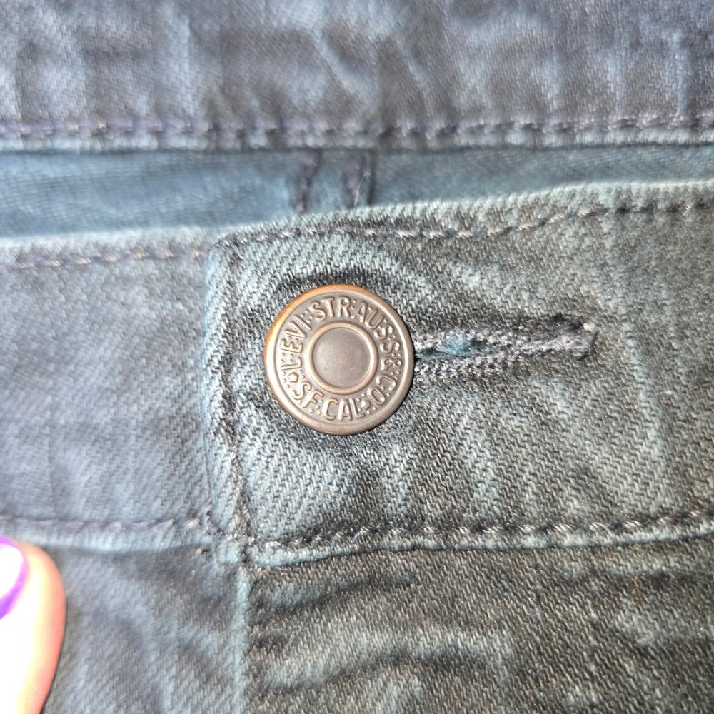 Levi Strauss 511 Mens Denim Jeans 38x32 Black Washed Distressed - Picture 2 of 13